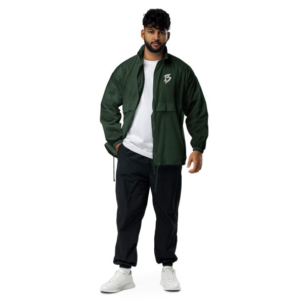 unisex-basic-windbreaker-forest-green-front-6a6ca1625f04d.jpg